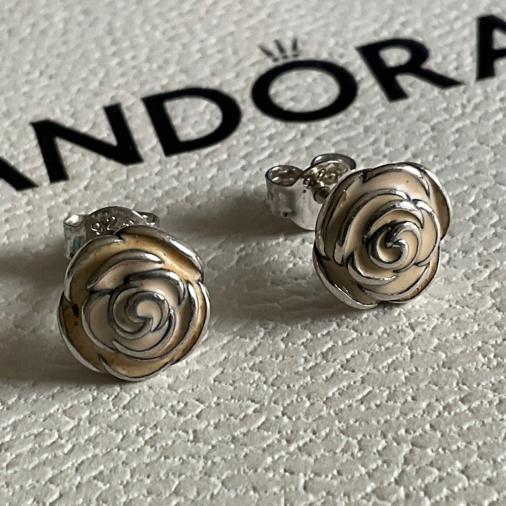 Pandora flower earrings